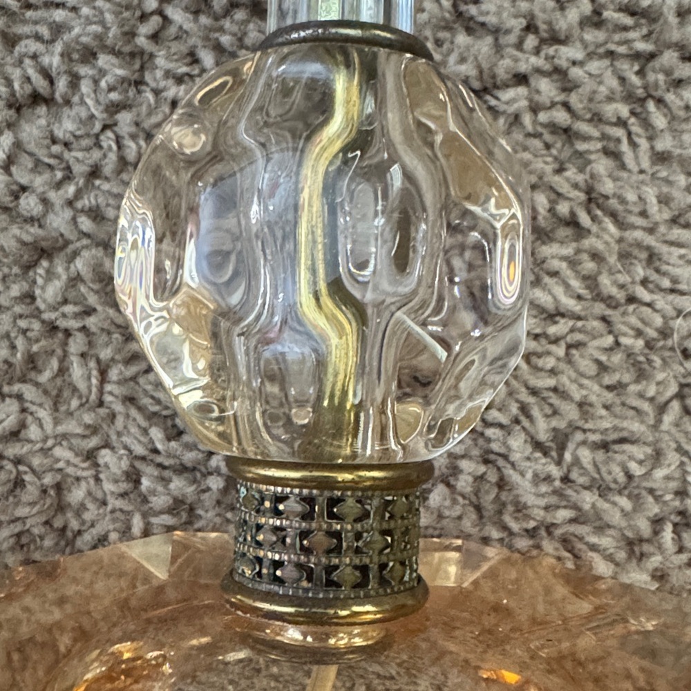 Set of 2 Vintage Glass Boudoir Lamps – 15” Tall - Picture 8 of 17